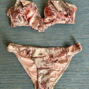 Zimmermann Bandeau Top Bikini Set Mid Rise Bottoms Size 0 (2-4 US)